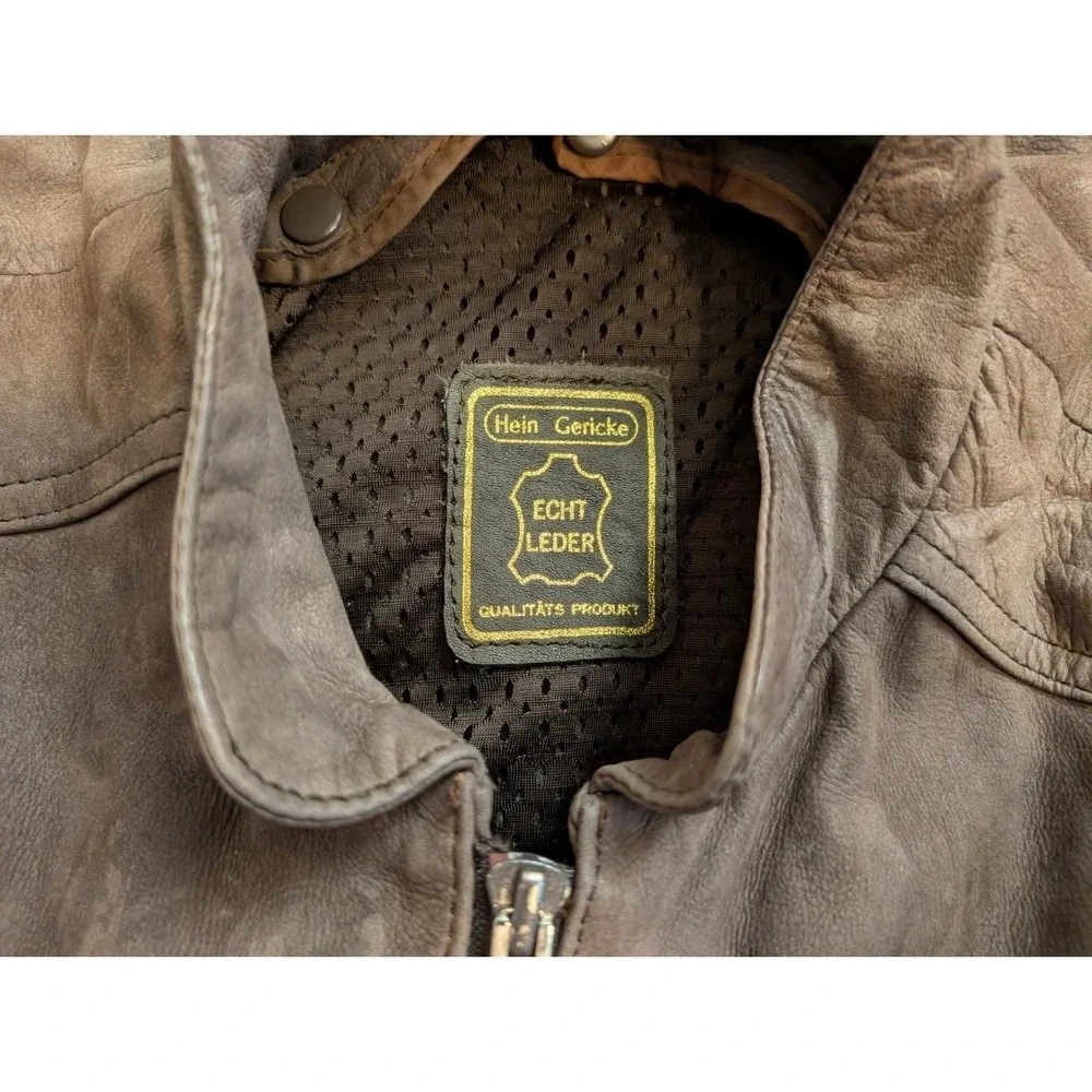 Vintage Hein Gericke Leather Jacket Cafe Racer Bomber Coat Mens Size US S EUR 36